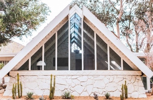Palm Springs House | Architecturally stunning A-Frame desert home. Feat. Pool/Hot Tub/Artist Studio.