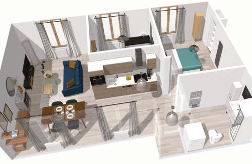 Montlucon Apartment | ArtSmalt *Idéal Pro * Proche commerces * 2 chambres * Tout confort
