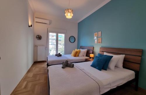 Ano Patisia Apartment | Athens Stylish Renovated 62sqm Apartment for Families & Couples with Balcony in Quiet Area near City Center