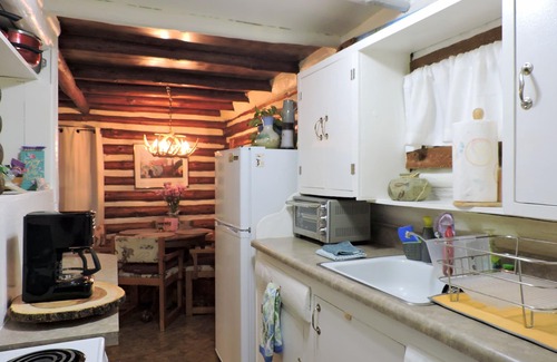 Prescott Cabin | Authentic Log Cabin, 1.25 Acres, Seasonal Creek, Fireplace! 1.6 Miles to Square