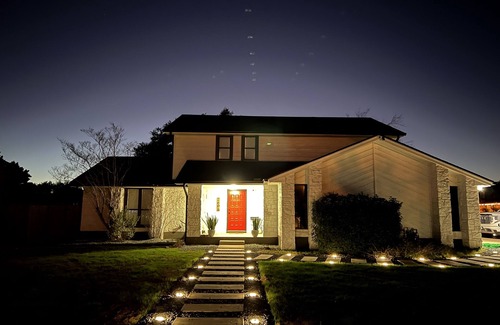 Round Rock House | Awesome remodeled home with a movie room and a massive backyard with a firepit