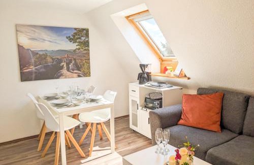 Lichtenhain Apartment | B6 - Urlaubsmagie - Inmitten der Sächsischen Schweiz mit Balkon mit Ausblick auf die Sandsteine