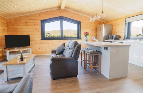 Aberhosan Cottage | BACHEIDDON LOG CABIN, pet friendly, with hot tub in Machynlleth