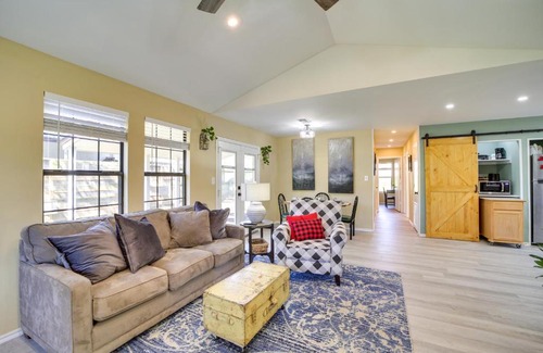 Barling House | Barling Vacation Rental Fenced-In Yard with Hot Tub