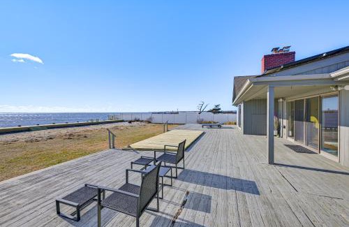 Patchogue House | Bayfront Home in Patchogue with Deck and Fishing Dock