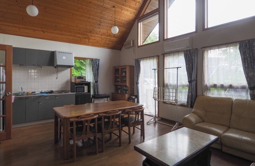 Nasu House | BBQ on the deck open ceiling triangular windows - Sun rice /Nasu-gun Tochigi