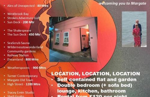 Margate Apartment | Beach Dreamland Restaurants nearby- sunny garden