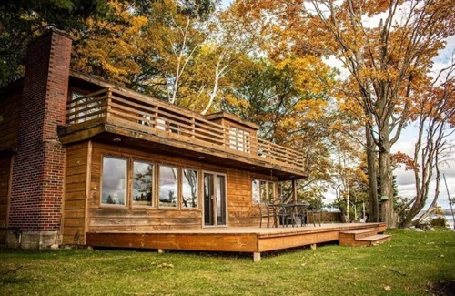 Onekama House | Beaches & View on Lake Michigan and Portage Lake. Secluded home & private dock