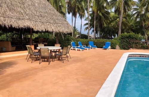 Barra de Potosi Villa | Beachfront Great Villa, private, full staffed, pool, sleeps 28, 8 bedrooms