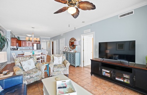 West Panama City Beach Condo | BEACHFRONT Panoramic Corner Unit, Beach Service, Wifi, free parking, Sleeps 6!