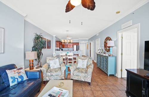 West Panama City Beach Condo | BEACHFRONT Panoramic Corner Unit, Beach Service, Wifi, free parking, Sleeps 6!