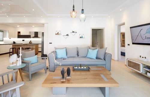 Monolithos Villa | Beachfront Santorini Villa | Villa Almyriki | 3 Bedroom | Private Pool |.
