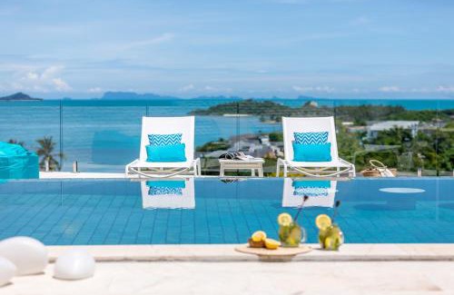 Moo 5 Villa | BEACHSIDE VILLA - LATITUDE 9 - at BAYSIDE LUXURY VILLAS Samrong Bay Beach, 3 BED 4 BATH, SEA and SUNSET VIEWS, only 200m walk to the Beach