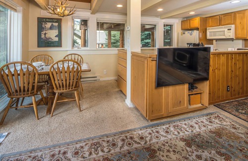 Big Sky Meadow Village Condo | Beautiful condo at Big Sky Golf Course w/community hot tub & fireplace - Creek Front Condo