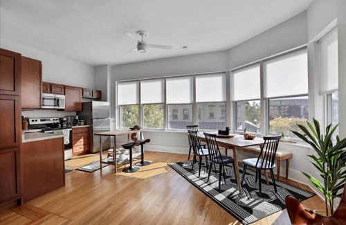 Champaign Apartment | Beautiful corner view loft in downtown Champaign.
