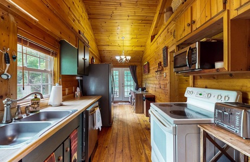 Kyle Cabin | Beautiful dog-friendly river view cabin with mountain views and private fire-pit