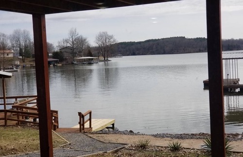Marion House | Beautiful, LAKEFRONT Home at Lake of Egypt! Private dock, boat house and Beach!