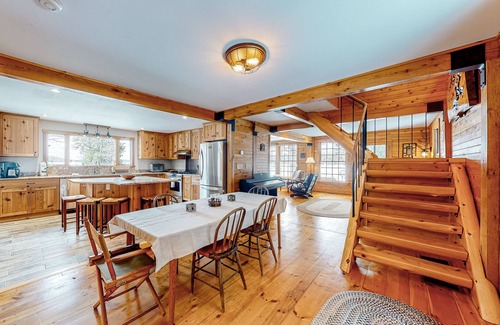 Belgrade House | Belgrade Lakes getaway with private swim dock, outdoor living, & canoe/kayaks