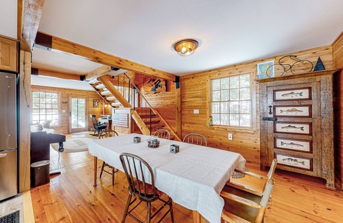 Belgrade House | Belgrade Lakes getaway with private swim dock, outdoor living, & canoe/kayaks