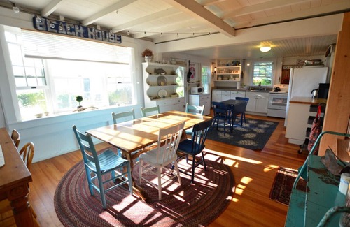 Spruce Head Cottage | Berry Cottage, private dock, overlooking a sandy beach and bustling harbor