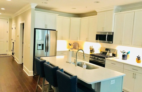 Epworth Acres Condo | Best New Luxury St. Simons FLETC/Vacation Condo-3Br/2Ba/Bikes/2 Pools/Garage