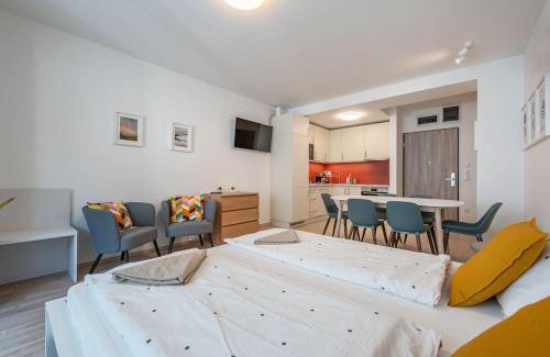 Csarnok negyed Apartment | Big condo with garage & balcony & AC & lift
