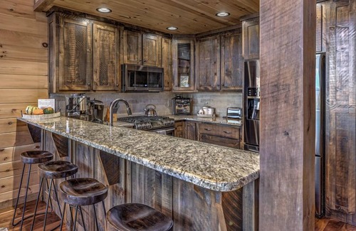 Cherry Log Cabin | Blue's Ridge - Pet Friendly | Hot Tub | Outdoor Living Room