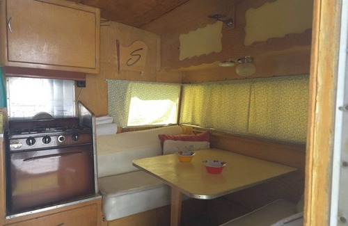 Saddlestring House | Blue Shasta, Rustic Blue Shasta RV