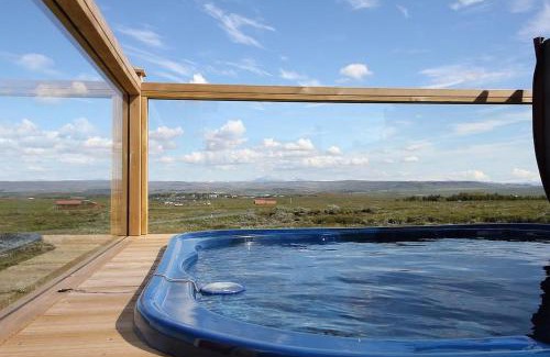 Reykholt House | Blue View Cabin 1A With private hot tub