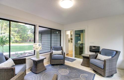 Breezy Point House | Breezy Point Cabin Deck with Golf Course Views!