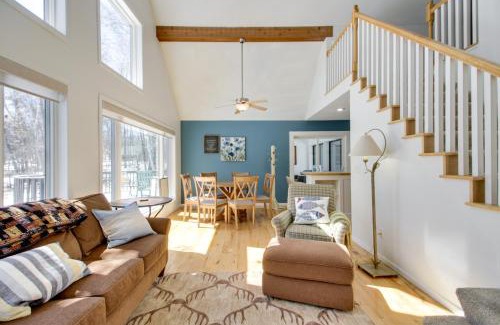 Breezy Point House | Breezy Point Cabin Deck with Golf Course Views!