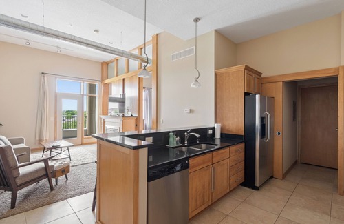West Des Moines Apartment | Brilliant Penthouse Loft Tall Ceilings & Elevator Walk to Entertainment!