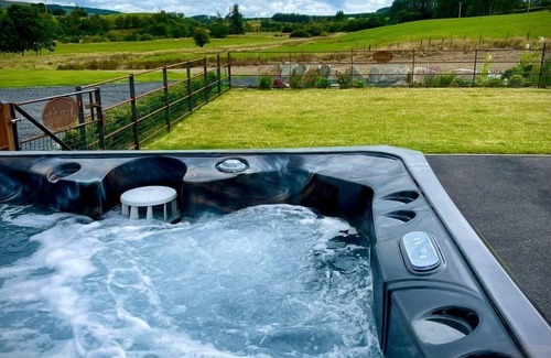 St Harmon Cabin | Buttercup - Glamping Pod with Hot Tub Sleeping 4, Pet Friendly