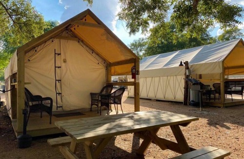 Prairie Lea Cabin | Cabin at Son's Blue River Camp! Stay here & enjoy the gorgeous San Marcos River!