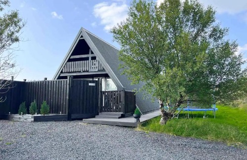 Selfoss House | Cabin in Lava Village with hot tub