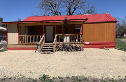 Camp Wood Cabin | Cabin with Deck . Close Nueces River
