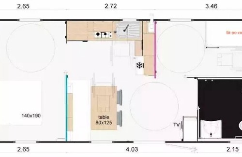 Montaigut-le-Blanc House | Camping Le Pré*** - 3-Room Chalet 3 People PMR