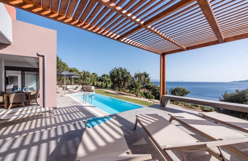 Evgiros Villa | Cape villa, be blown away by breathtaking waterfront luxury villa!
