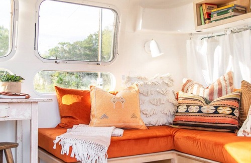 Pedernales Bend House | Casita Coyote - A Cliffside Airsteam with a View and Lake Access