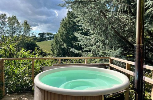 Kingsbridge Cabin | Cedar Lodge @ Lower Coombe Royal- with Hot Tub