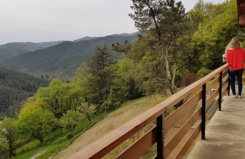 Genolhac Cottage | Chalet 14p with panoramic views of the valley and heated swimming pool