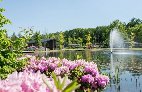Municipality of Veldhoven Ski Chalet | Chalet by Pond in Holiday Park