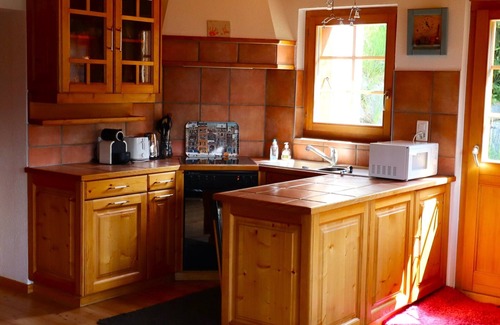 Saint-Luc Ski Chalet | Charming chalet for 8 people with a large terrace and a balcony with garden furniture.Interior : app