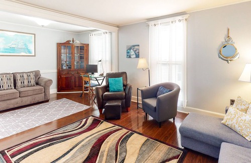 Bucksport House | Charming double duplex with WiFi, W/D, & fireplace - walk to river & downtown