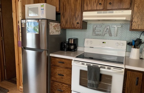 South Haven Cabin | Charming Knotty Pine Cabin w/Incredible Lake Views!