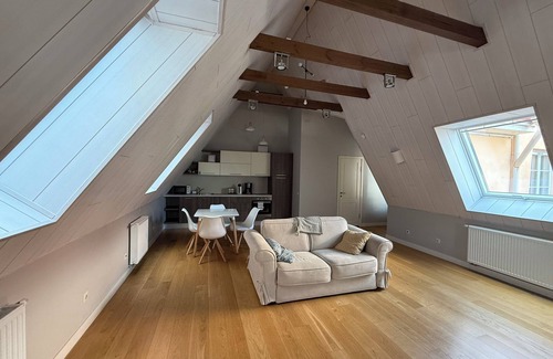 Pohja-Tallinn Apartment | Chic Old Town Apartment with Soaring Ceilings and Modern Comforts