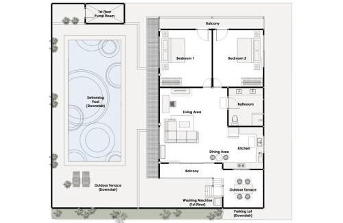 Kamala Apartment | Chonlada Holiday Home - 2 BR Residence - Kamala Beach