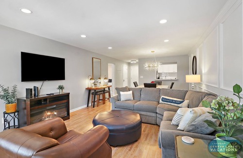 Lake Geneva Condo | Comotose by the Lake- Beautiful condo with pool- Easy walk to lake!