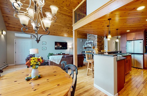 Windham House | Contemporary lake escape with hot tub, swim dock, firepit, & Ping-Pong