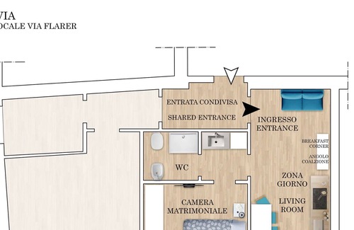 Pavia Apartment | Cosy apartment for 3 guests with WIFI, A/C and TV